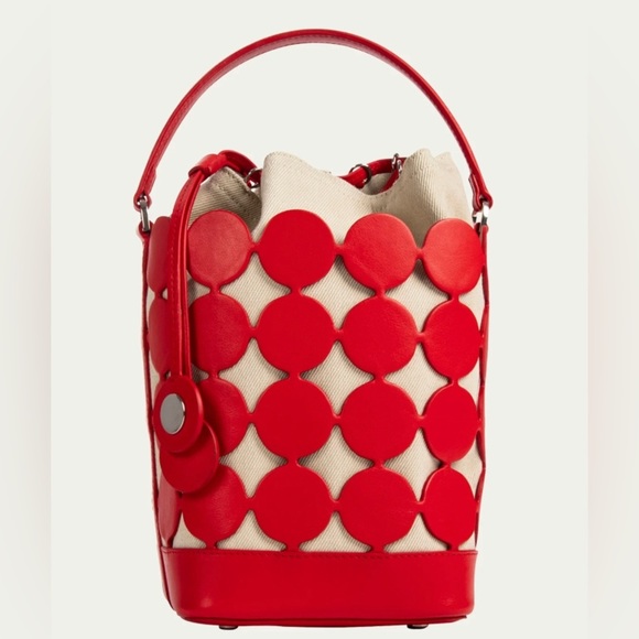 Pierre Hardy Handbags - Pierre Hardy BULLES CUTOUT LEATHER BUCKET BAG IN RED SAND